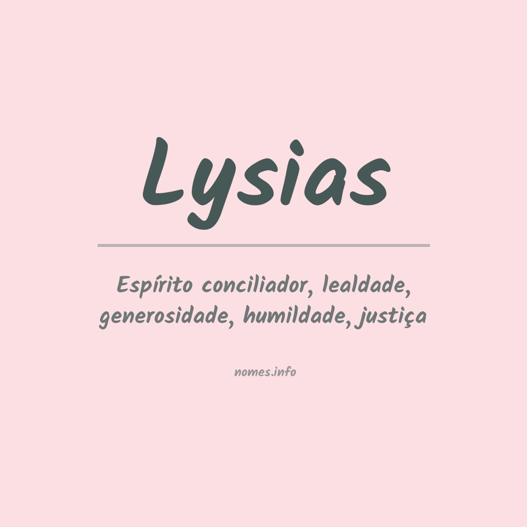 Significado do nome Lysias