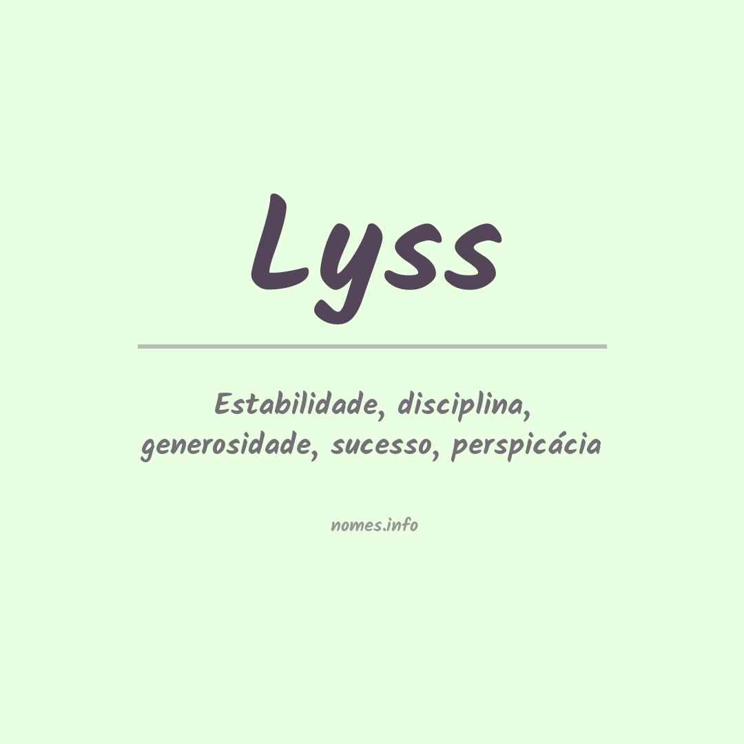 Significado do nome Lyss