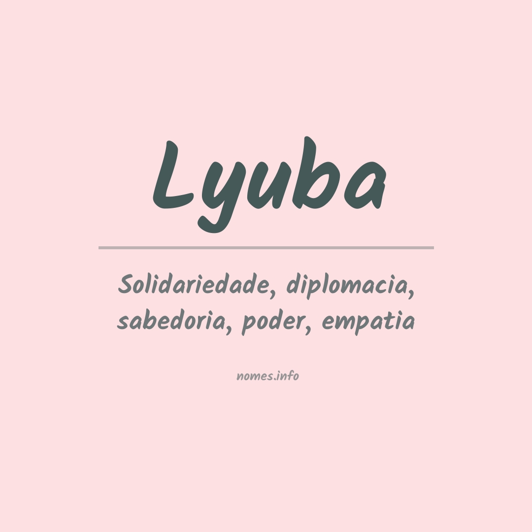 Significado do nome Lyuba