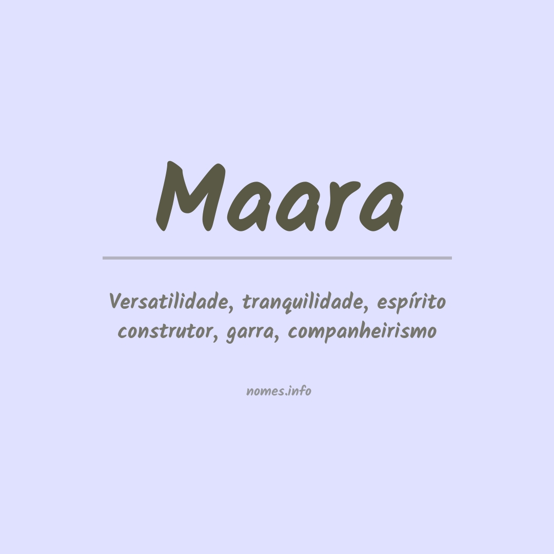 Significado do nome Maara