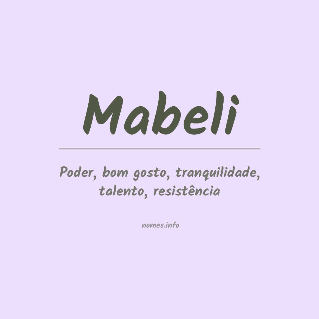 Significado do nome Mabeli