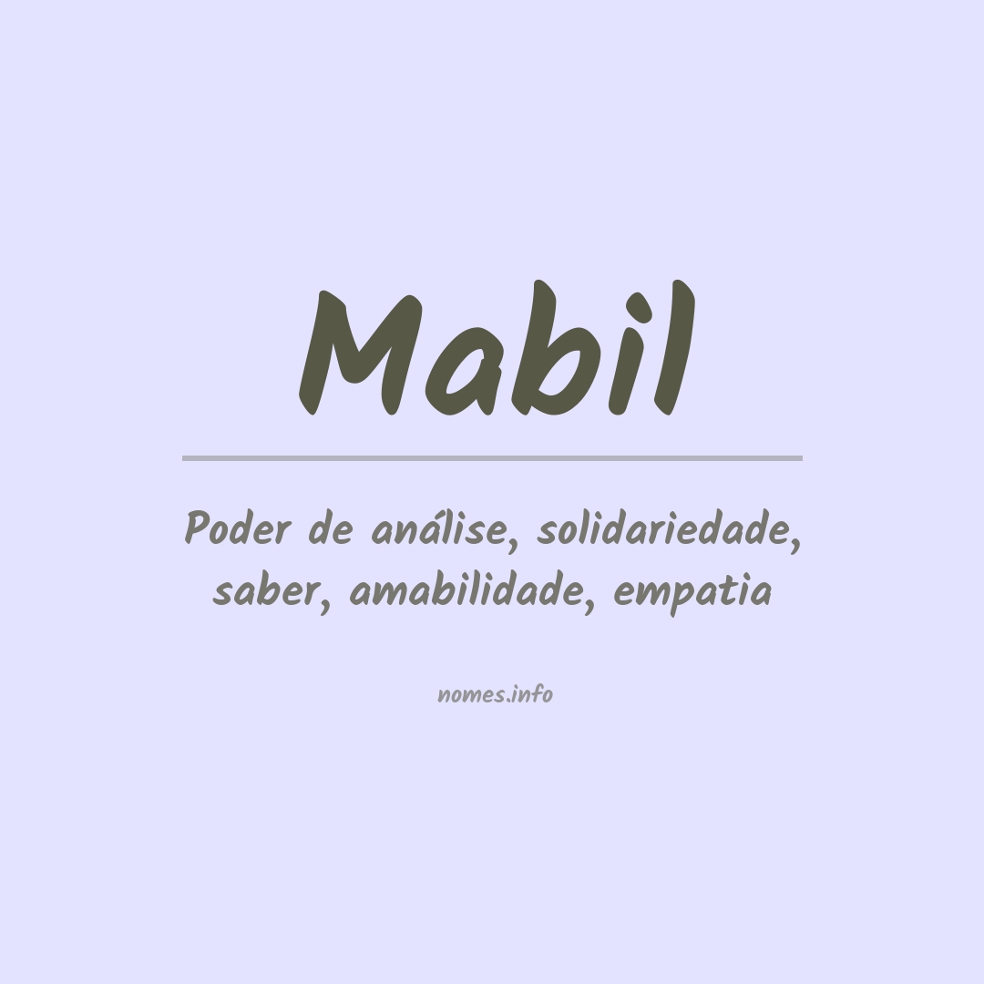 Significado do nome Mabil