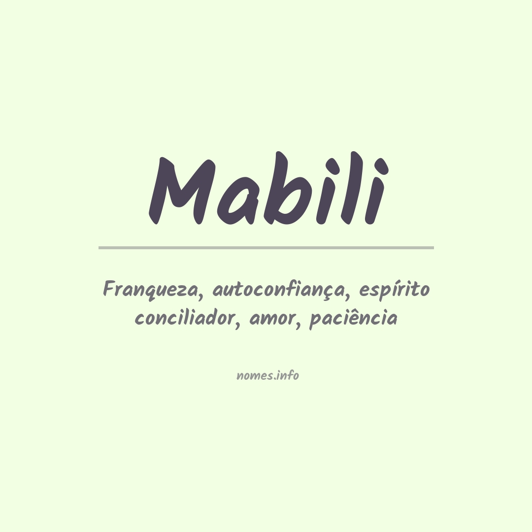 Significado do nome Mabili