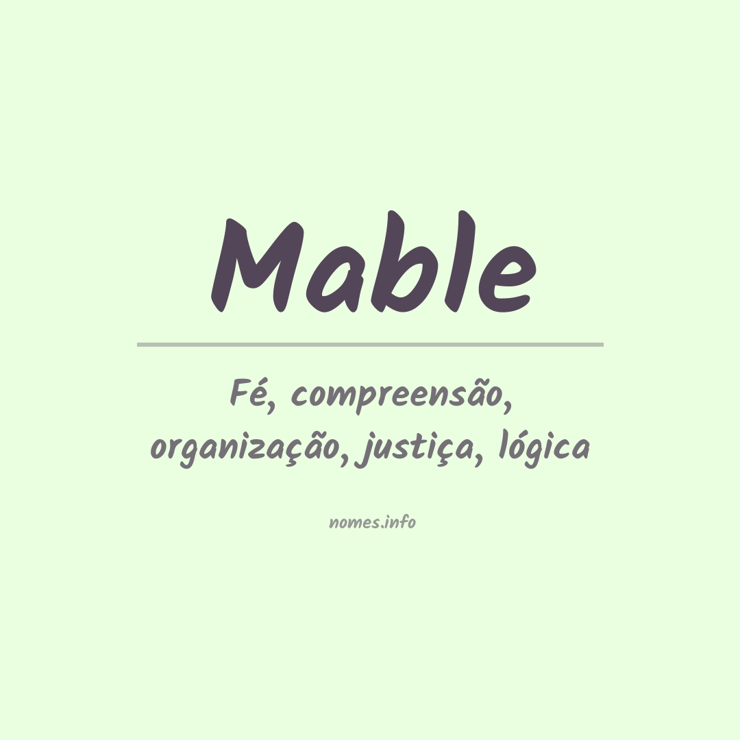 Significado do nome Mable