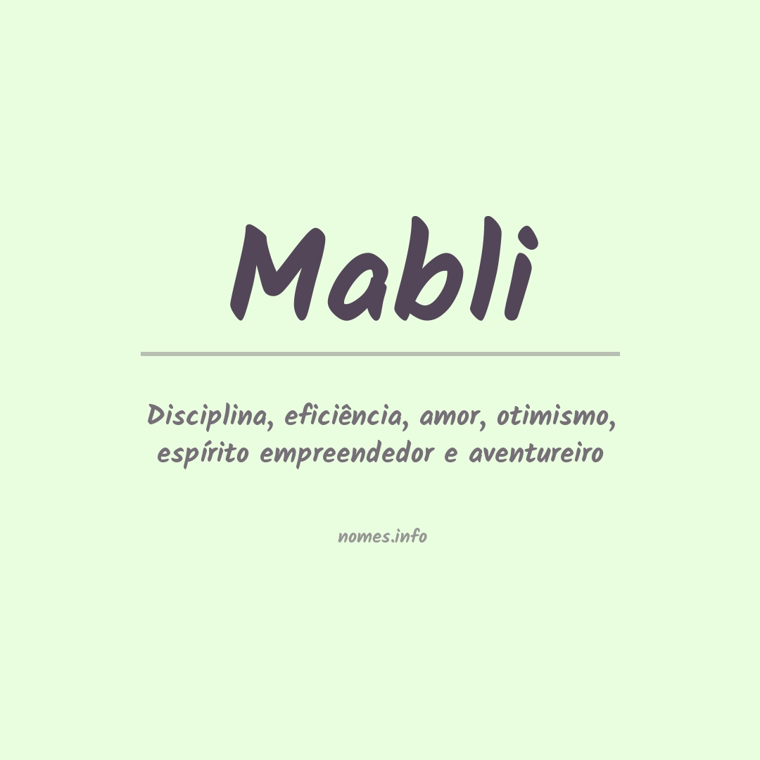Significado do nome Mabli