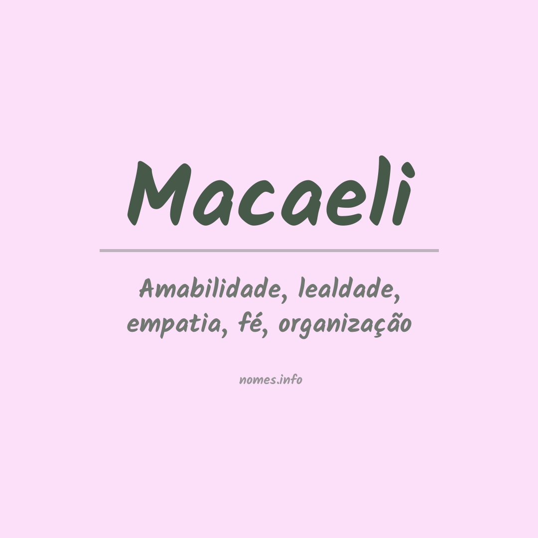 Significado do nome Macaeli