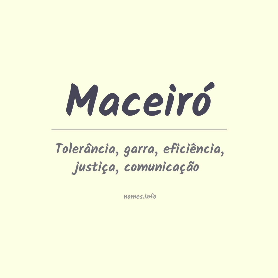 Significado do nome Maceiró