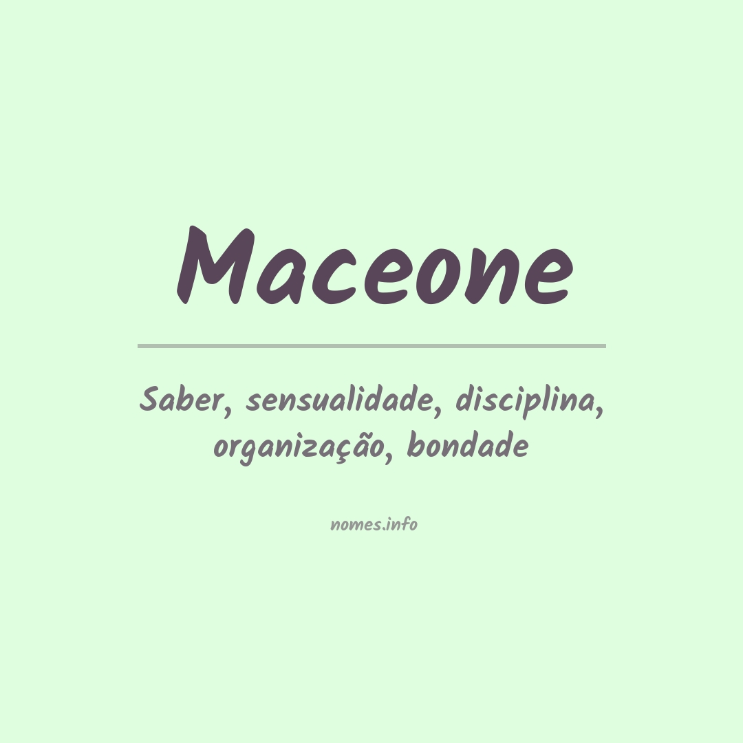 Significado do nome Maceone