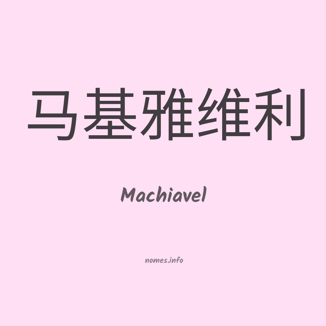 Machiavel em chinês