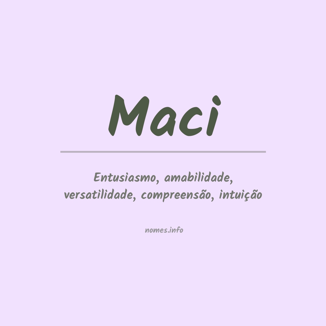 Significado do nome Maci