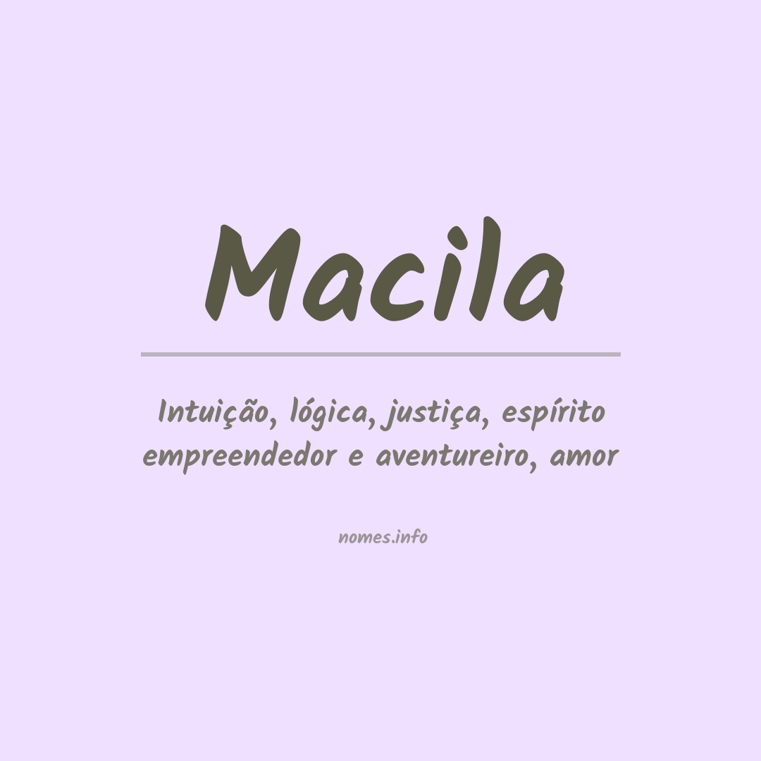 Significado do nome Macila