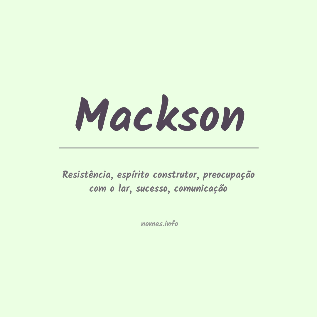 Significado do nome Mackson