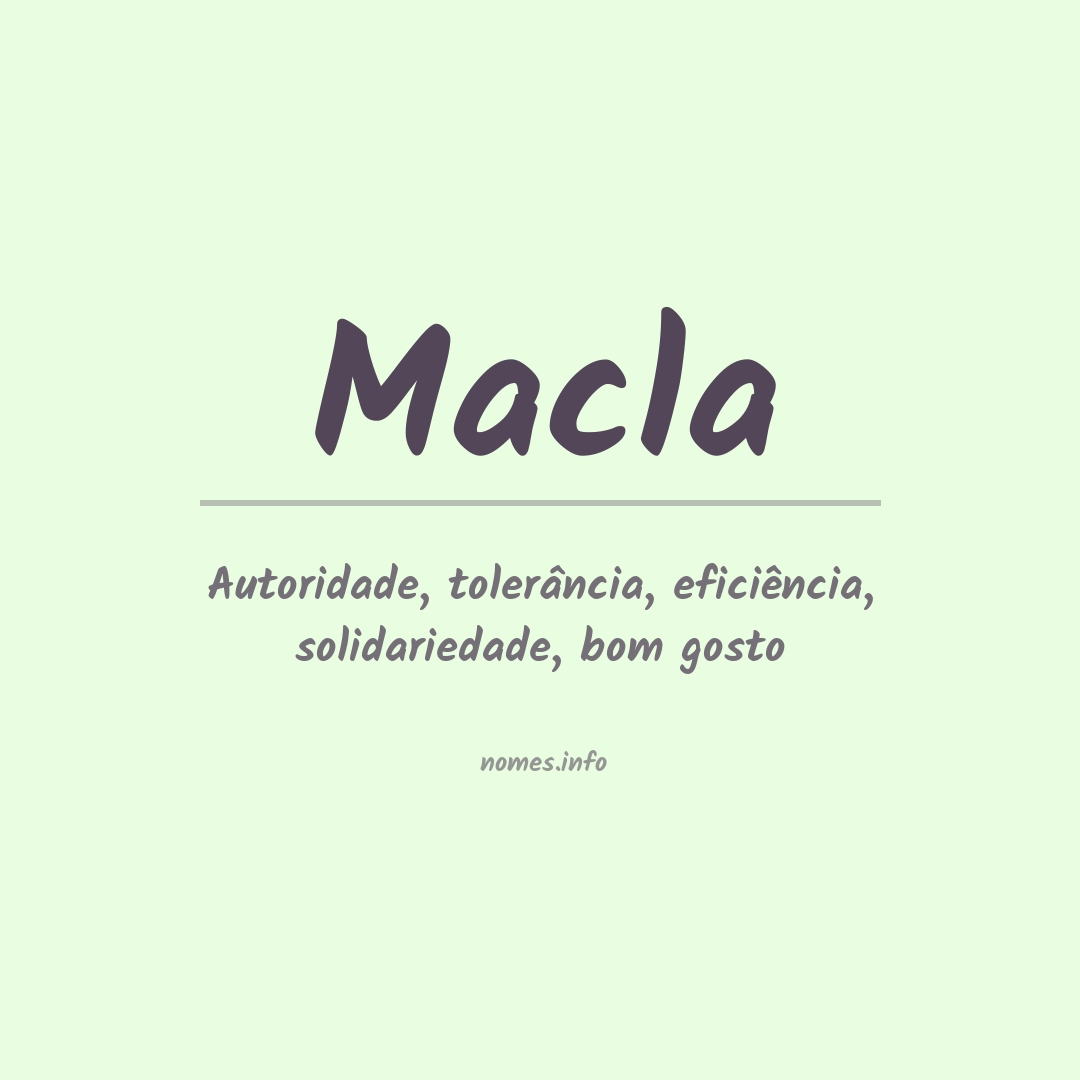 Significado do nome Macla