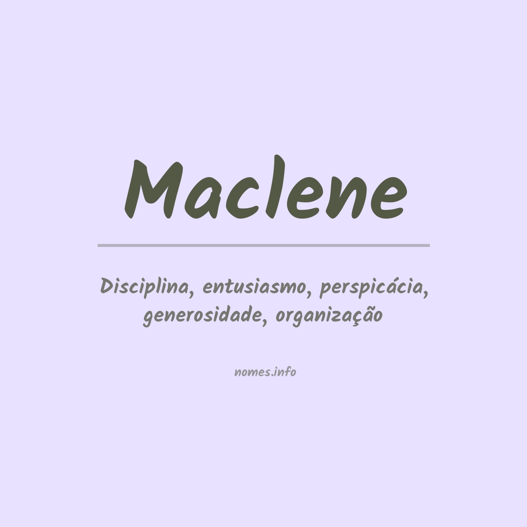 Significado do nome Maclene