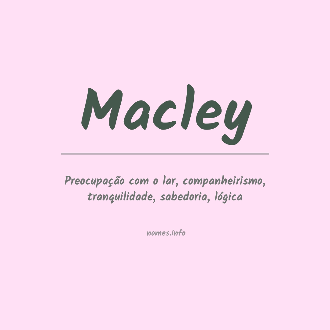 Significado do nome Macley