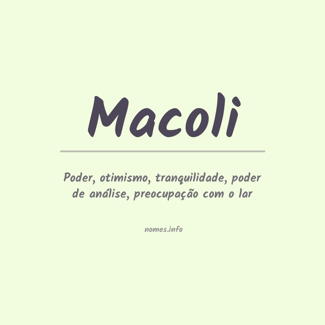 Significado do nome Macoli