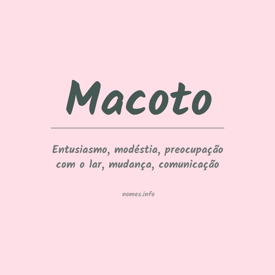 Significado do nome Macoto