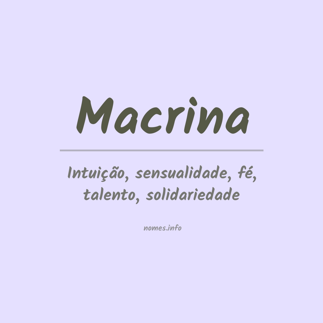 Significado do nome Macrina