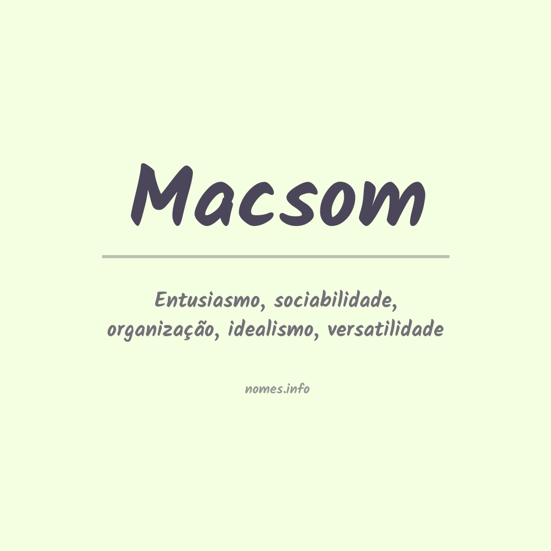 Significado do nome Macsom