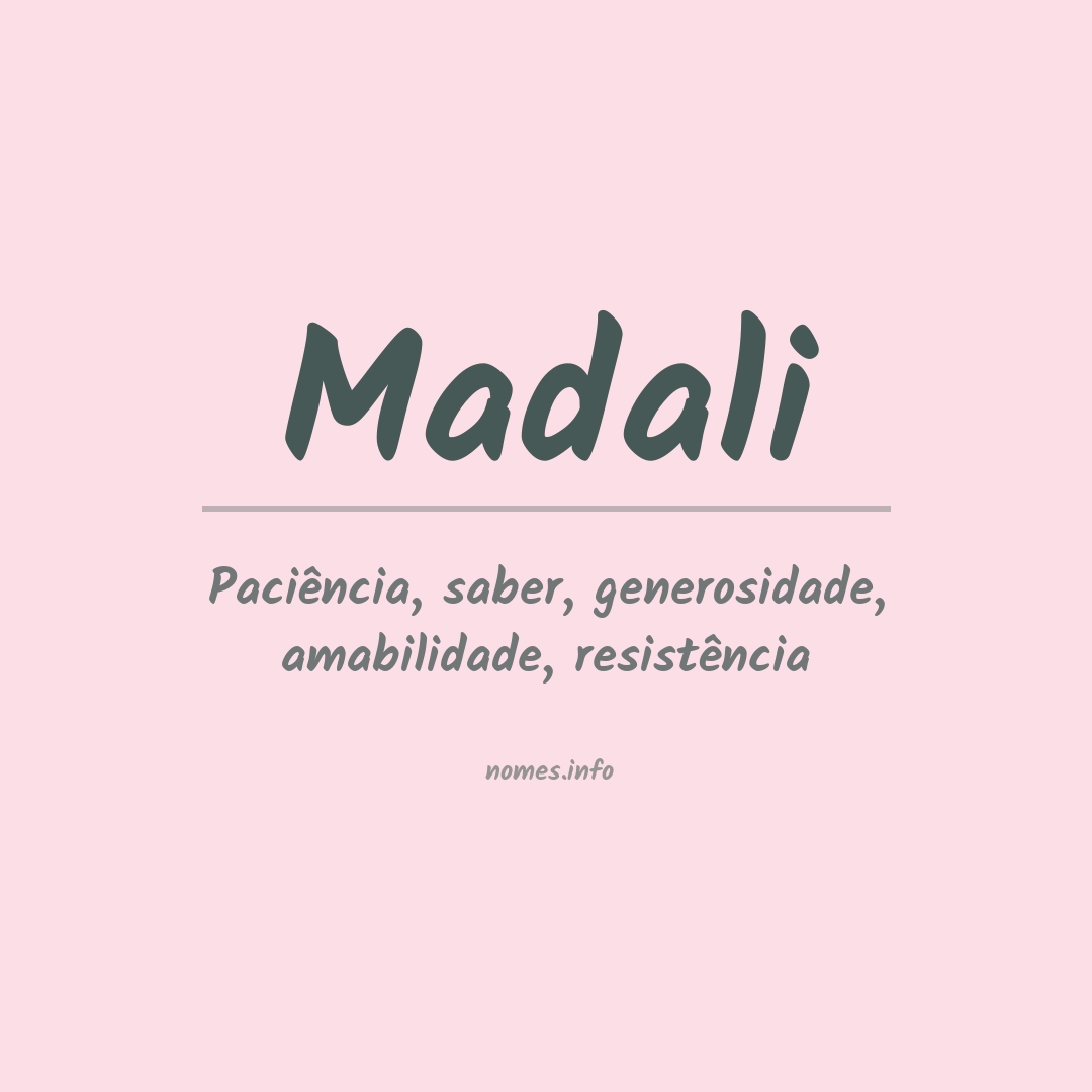 Significado do nome Madali