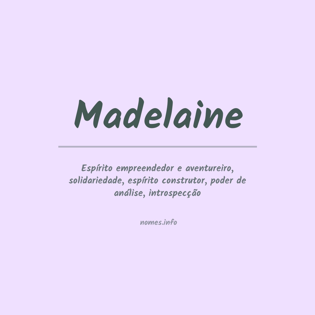 Significado do nome Madelaine