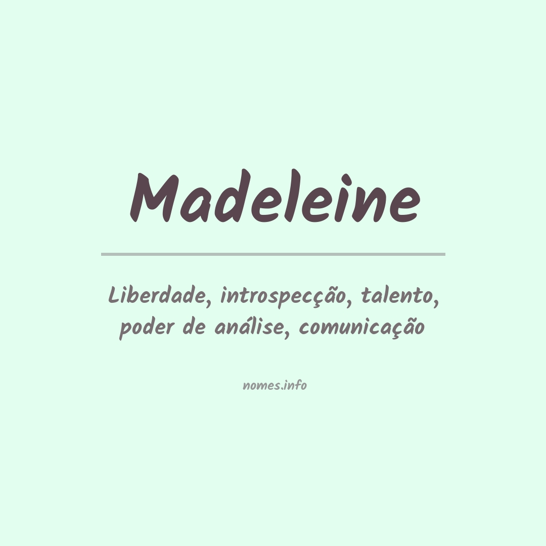 Significado do nome Madeleine