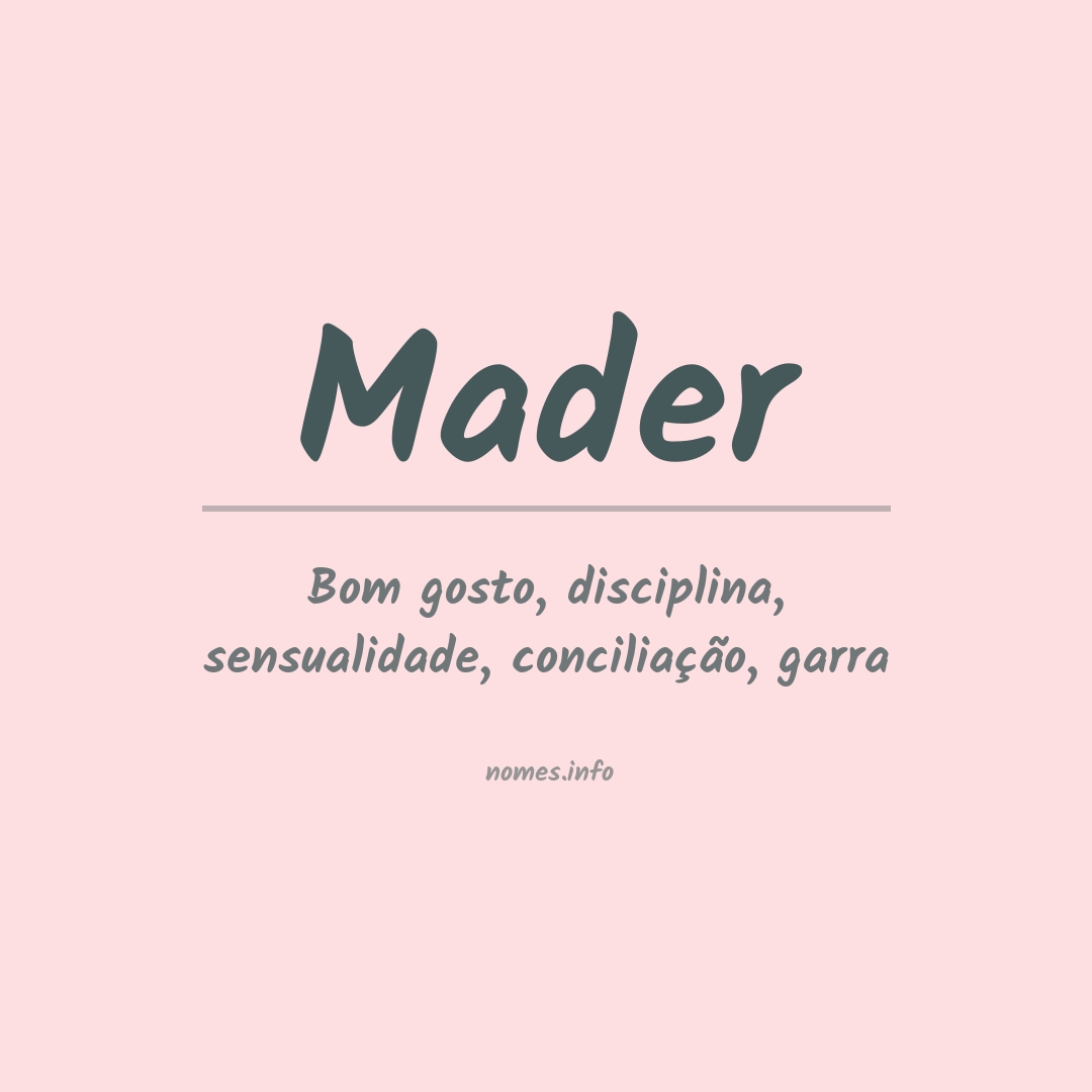 Significado do nome Mader