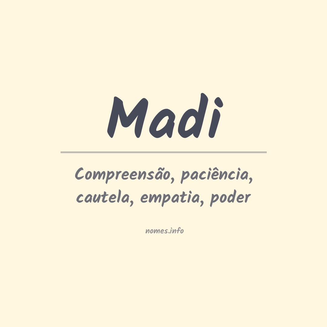 Significado do nome Madi