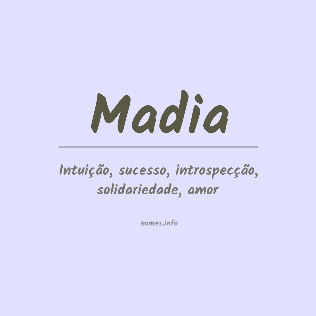 Significado do nome Madia