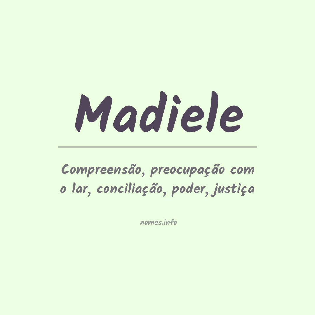 Significado do nome Madiele