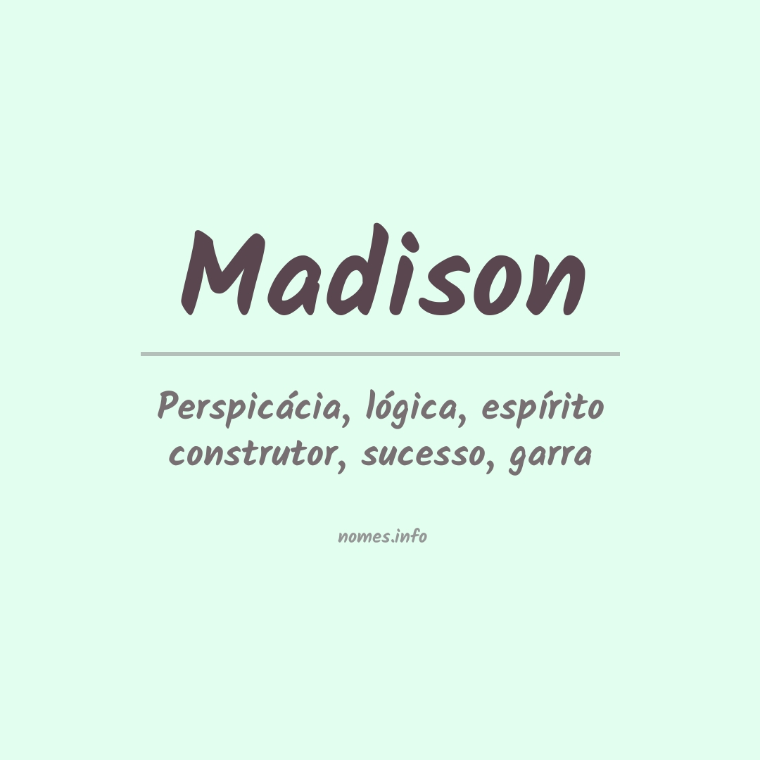 Significado do nome Madison