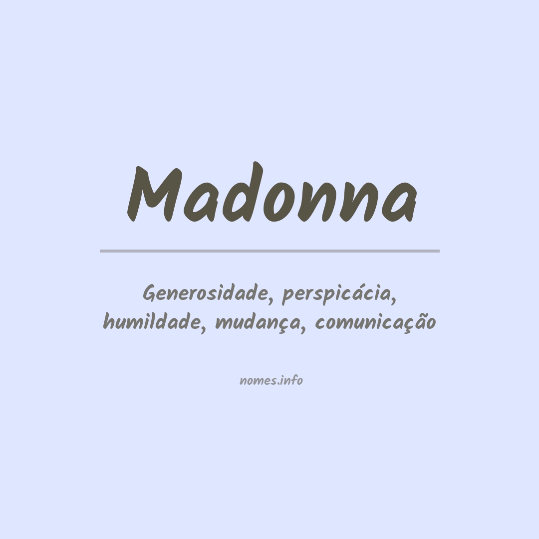 Significado do nome Madonna