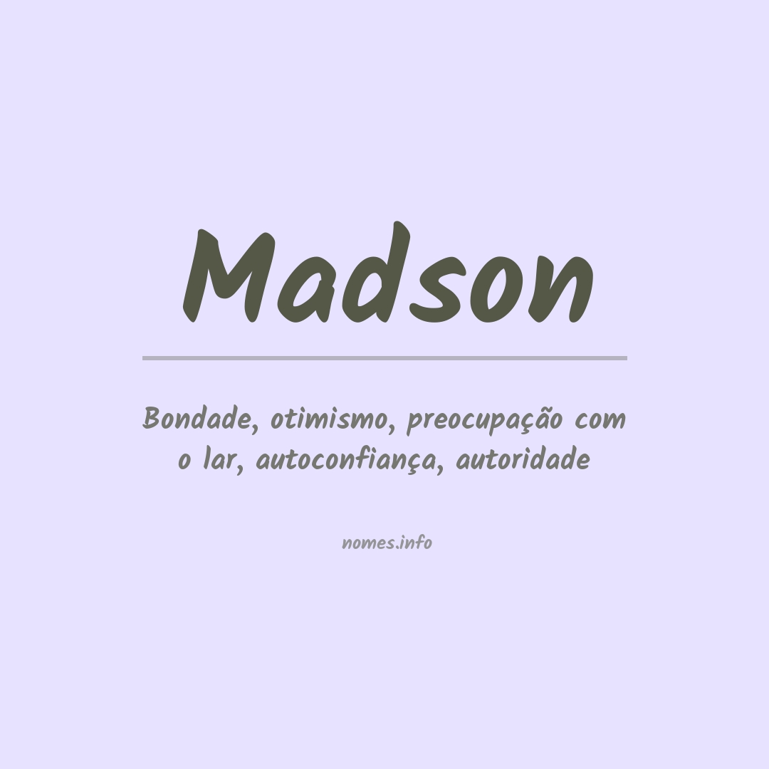 Significado do nome Madson