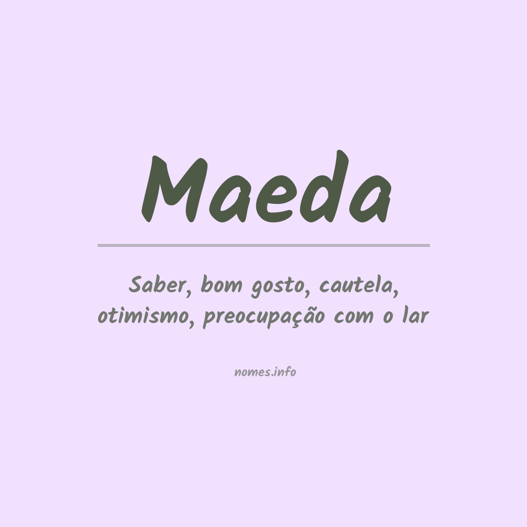 Significado do nome Maeda