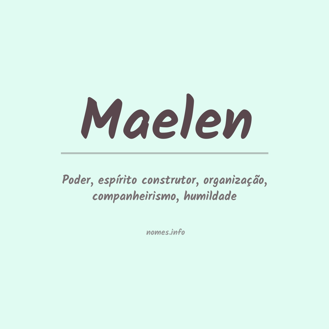 Significado do nome Maelen