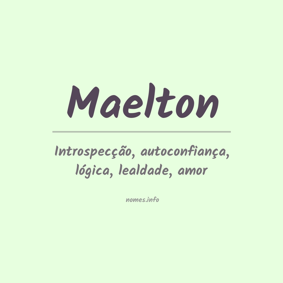 Significado do nome Maelton