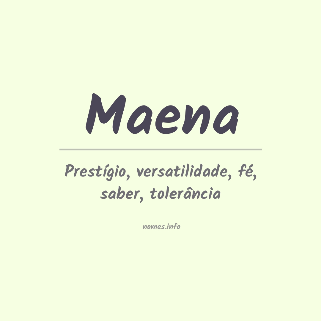 Significado do nome Maena