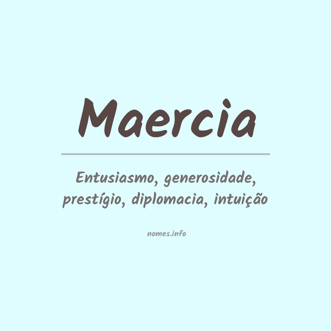 Significado do nome Maercia
