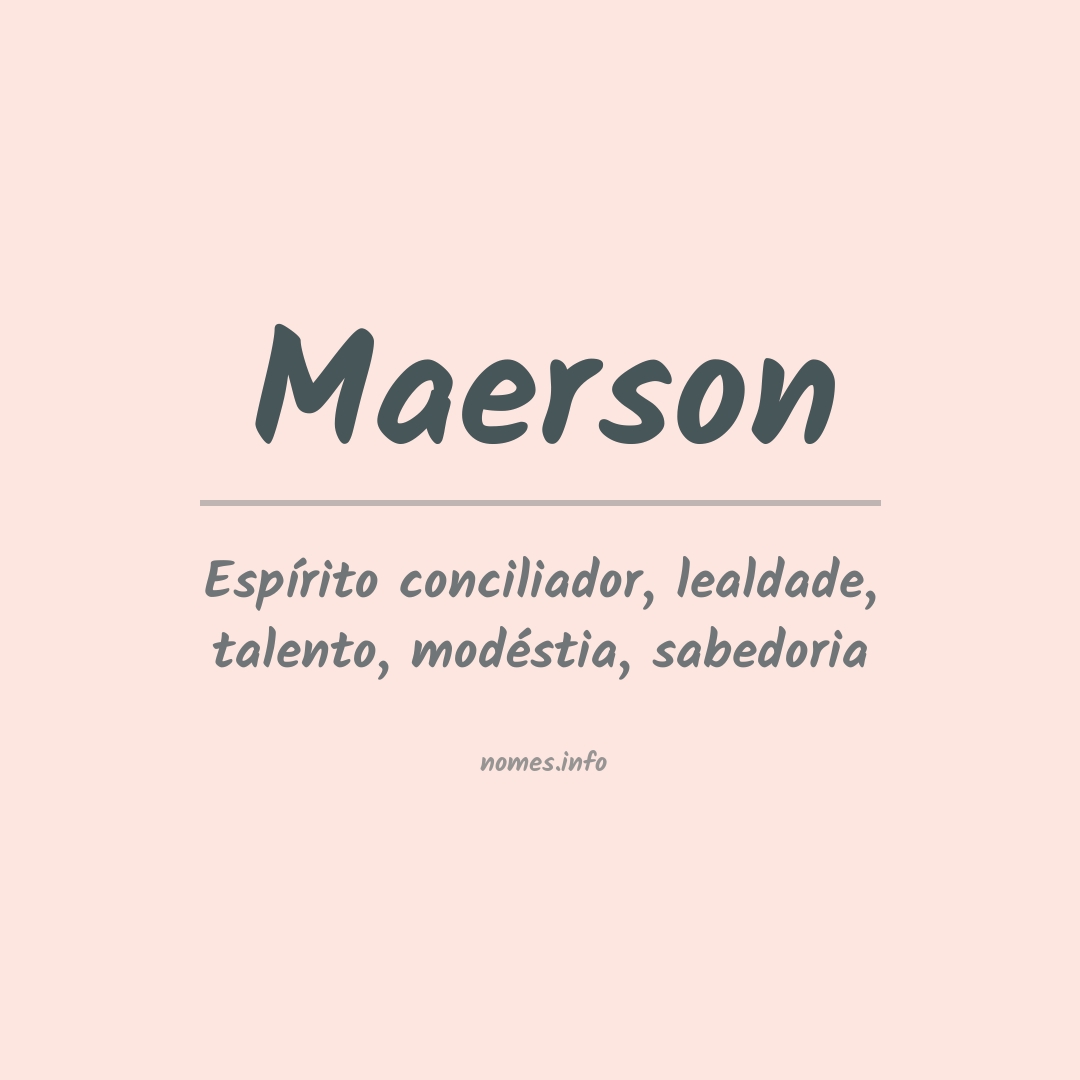 Significado do nome Maerson