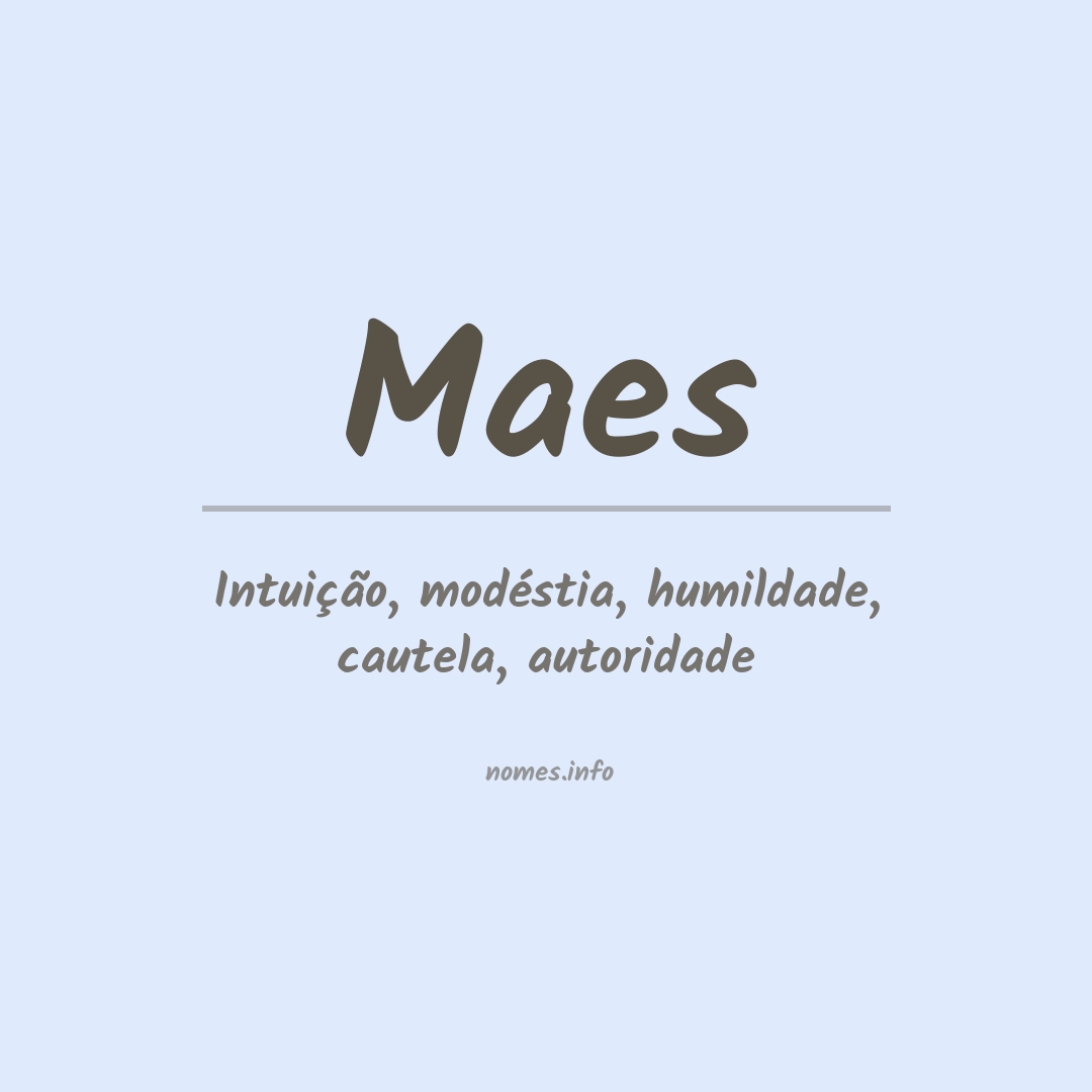 Significado do nome Maes
