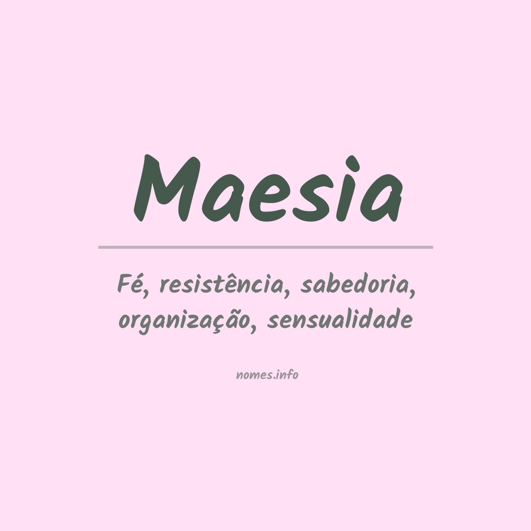 Significado do nome Maesia