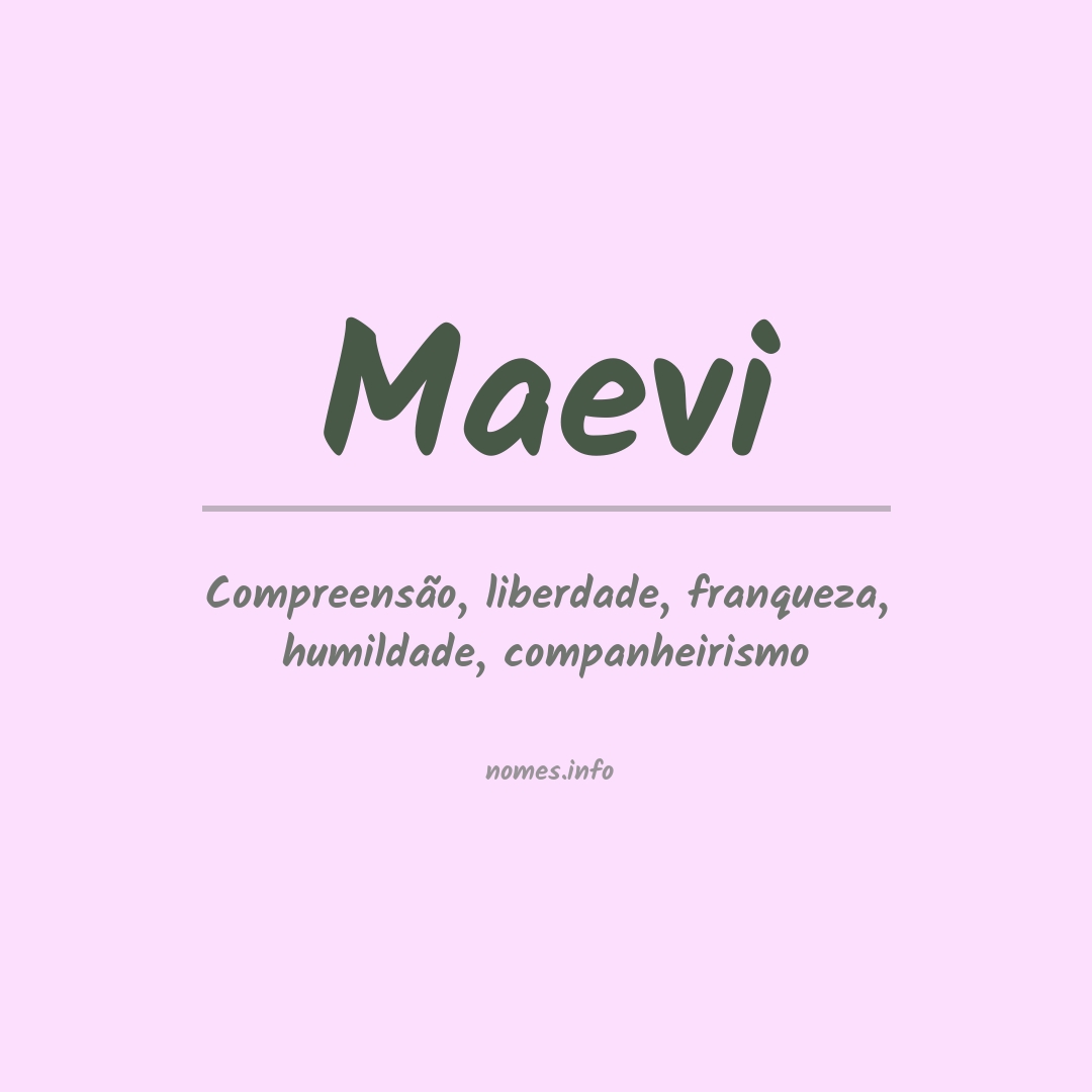 Significado do nome Maevi