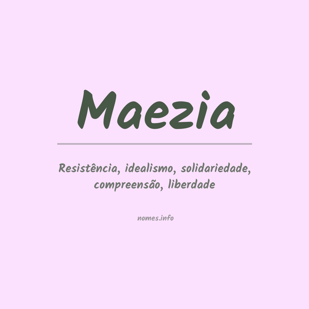 Significado do nome Maezia