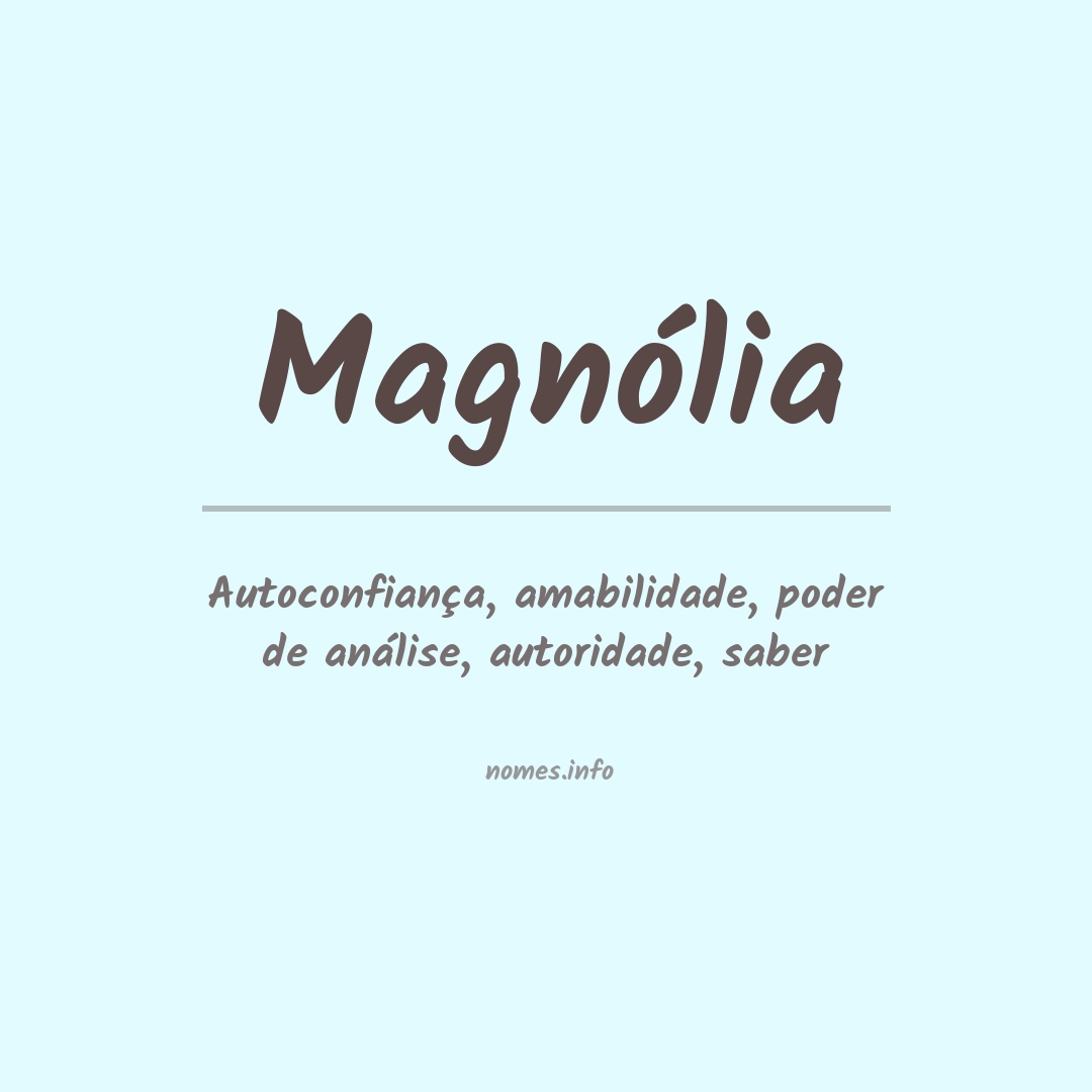 Significado do nome Magnólia
