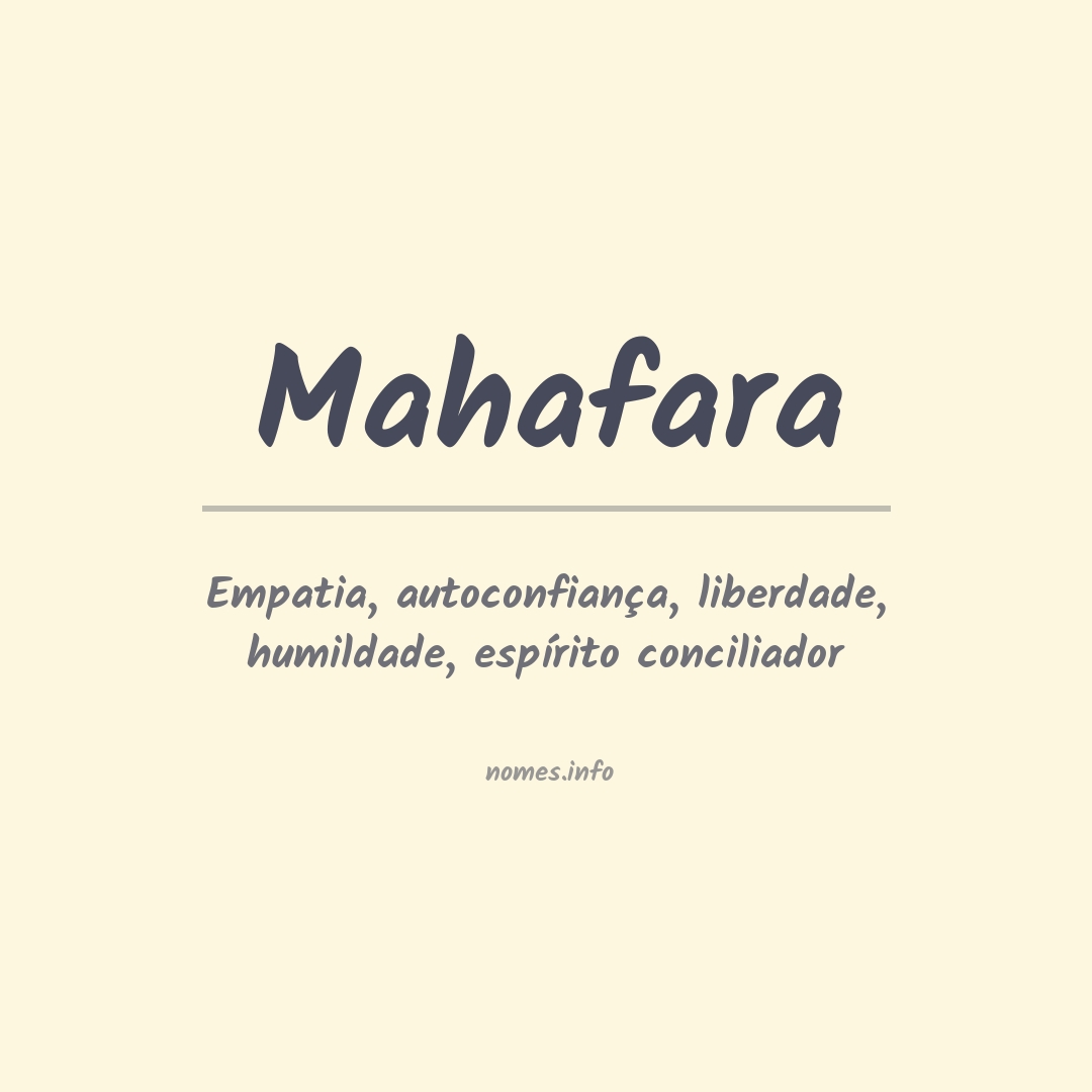 Significado do nome Mahafara