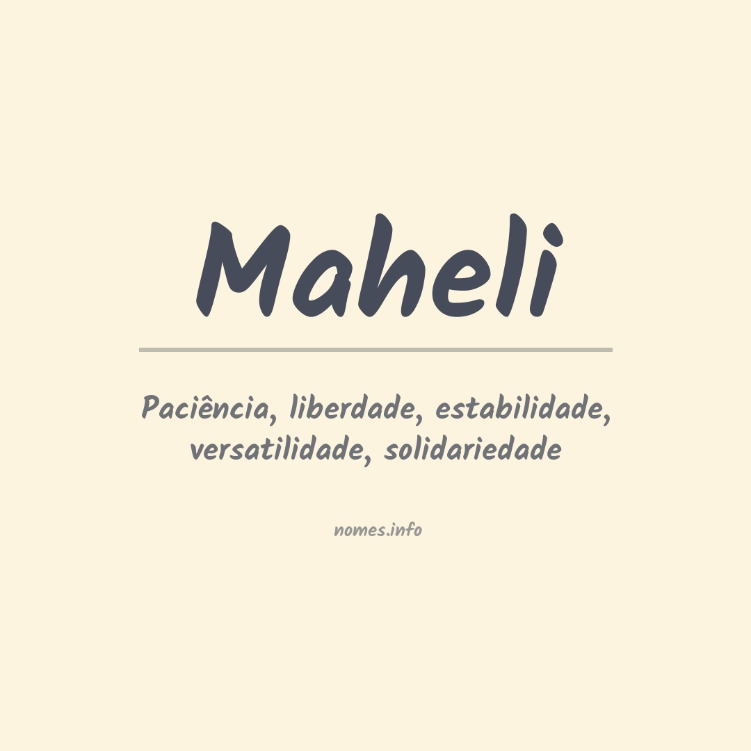 Significado do nome Maheli