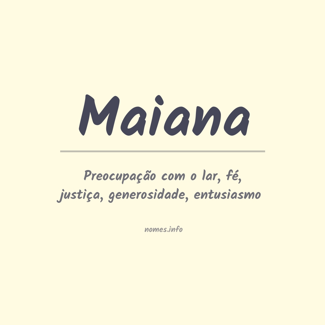 Significado do nome Maiana