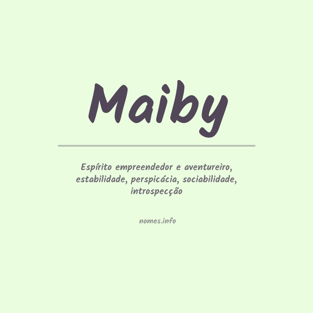 Significado do nome Maiby