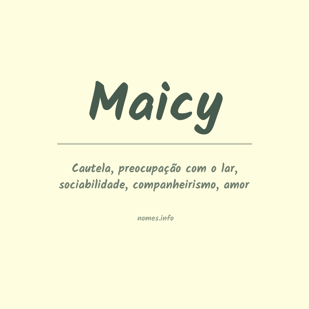 Significado do nome Maicy