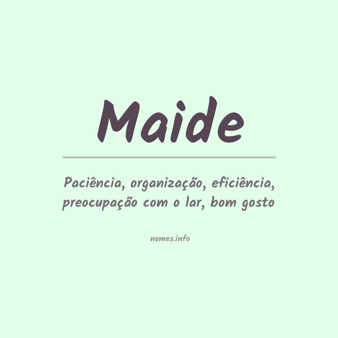 Significado do nome Maide